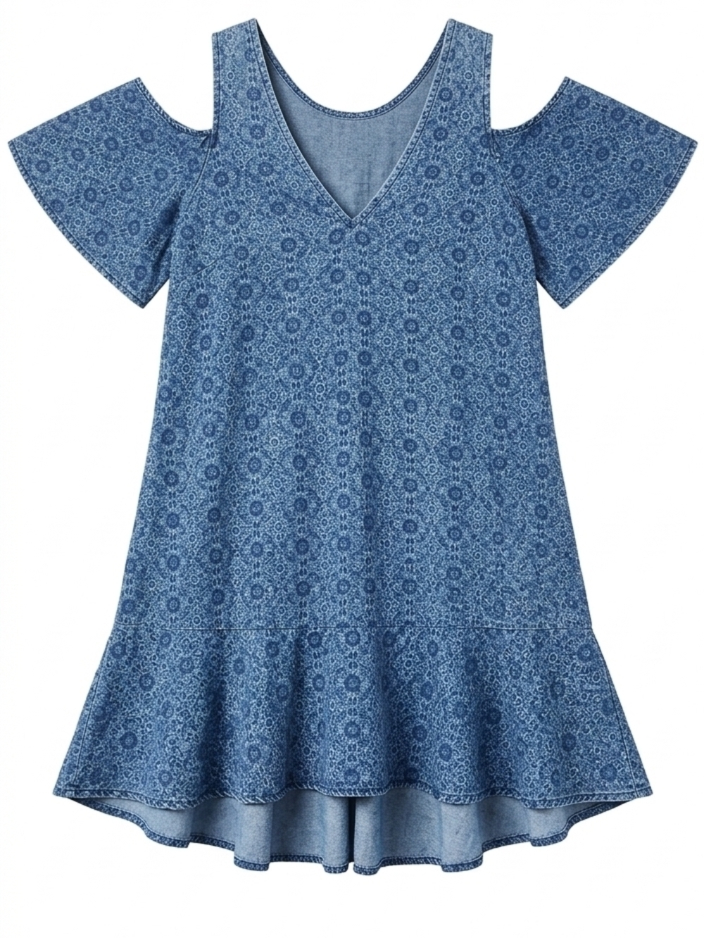 Boho Womens CASUAL MARISA Blue Cold-Shoulder Floral Print Dress SIZE 42